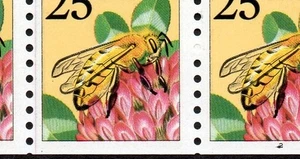 2281 25c Bee #2 smear on plate # seam line 2L PS5 MNH - Picture 1 of 2