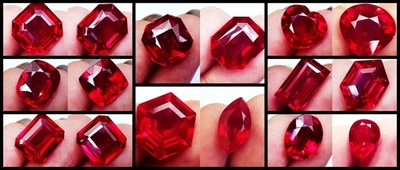 Natural Red Ruby Mixed Shape 16+ Ct Certified Pair Loose Gemstone With Free Gift - Image 1 of 4
