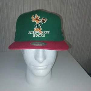 milwaukee bucks hat mitchell ness Old Logo Pre-owned - Picture 1 of 9