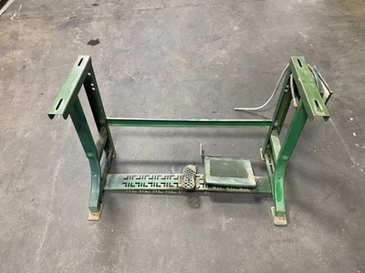 K Frame Industrial Sewing Machine Legs 2 Pedal 27" Tall Metal Green No Top - Image 1 of 4