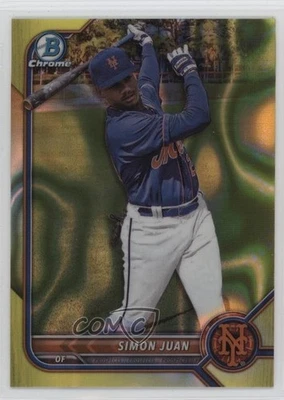 2022 Bowman Draft Chrome Yellow Lava Refractor /75 Simon Juan #BDC-52 - Image 1 of 2