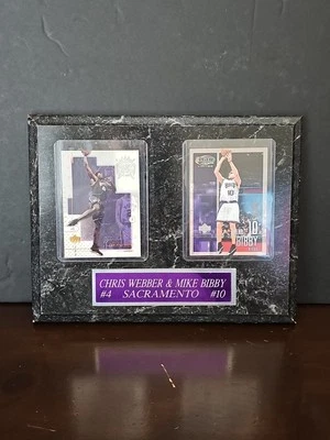 Placa de 2 tarjetas Chris Webber / Mike Bibby HOF SACRAMENTO KINGS Foto 1 de 2