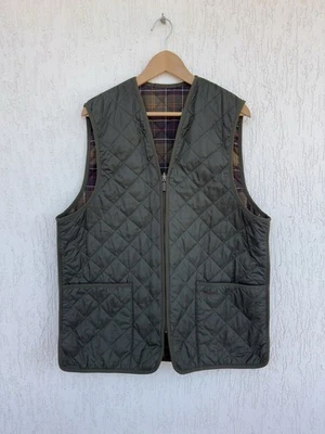 Barbour Quilted Waistcoat Men’s Zip Vest Outdoor Gilet Dark Khaki Sz L - Image 1 of 4