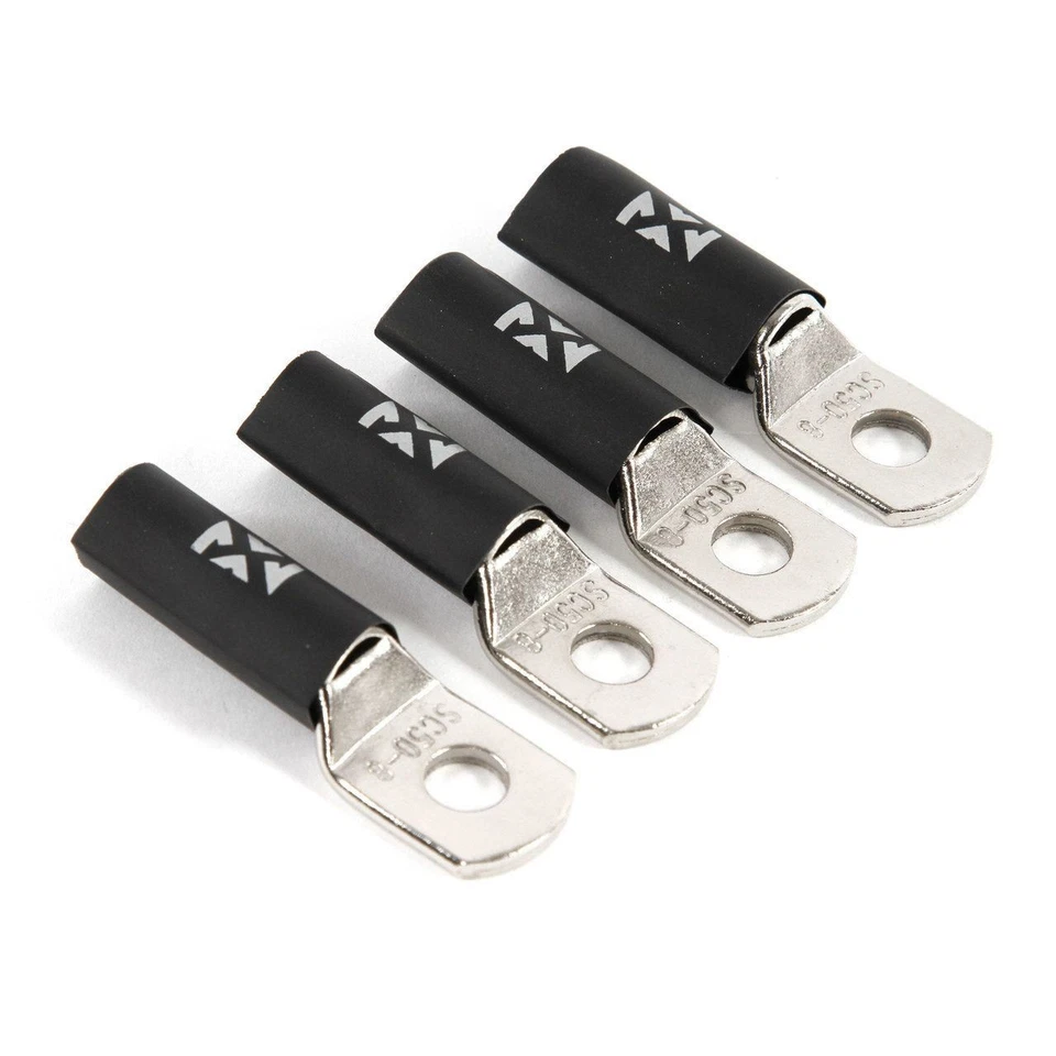 Terminales de anillo de cobre macizo calibre 4 XRTC4 con tubo retráctil (paquete de 4) Foto 1 de 1