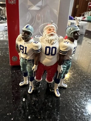 达拉斯牛仔队罕见 NFL 复古圣诞老人队庆祝圣诞装饰品欧文斯, — 第 1/4 张图片