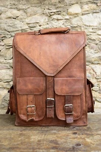Tasche Leder Echt Umhängetasche Messenger Laptop Vintage Rucksack Herren Neu ... - Bild 1 von 6