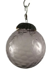 Old Navidad Grabado Vidrio BALL Redondo Forma Violet Kugel. i23-246 - Bild 1 von 6
