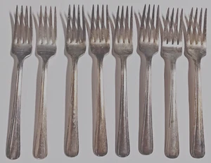 Vintage Albert Pick & Co Dinner Fork Flatware SET 8 Piece Fork Lot 7.25" - Picture 1 of 8
