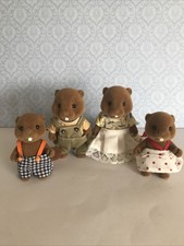 Sylvanian Families Vintage Water Beaver Family Figure Set EC