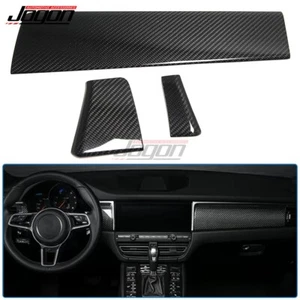 3pcs Carbon Interior Console Dashboard Strips Trim For Porsche Macan S GTS 14-23 - Picture 1 of 9