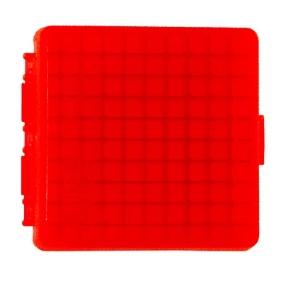 Caja de munición MTM Case-Gard P10022M29 100 tapa abatible redonda 22 Mag 17 HMR rojo transparente Foto 1 de 3