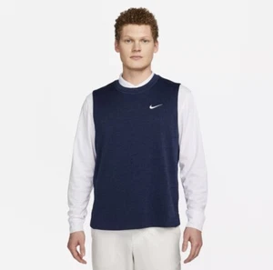 Nike Men's Dri-Fit Tour Golf Vest Sweater Round Neck Navy Blue DR5289-410 Size M - Picture 1 of 11
