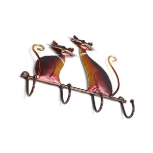 Key Hanger Cats 4 Hooks Wall Mounted Keys Storage Holder Rack Decoration ✅ Y3T3 - Picture 1 of 12