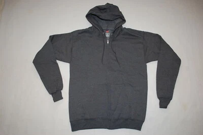 Mens Sweat Jacket CHARCOAL GRAY ZIP UP HOODIE Two Front Pockets SIZE S 34-36 - Image 1 of 2