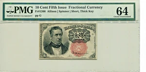 Fractional Currency 10 Cents Fifth Issue FR #1266 - MS-64 PMG Certified - Picture 1 of 2