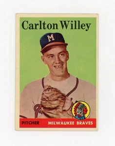 CARLTON WILLEY 1958 Topps Rc #407 Milwaukee Braves Rookie A - Picture 1 of 2