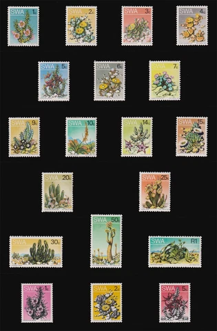 1973 Succulents Definitive Set SG241-256 including Coil Stamps SG257-259 MNH Cover