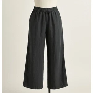 Sigrid Olsen 100% Leinen weites Bein Schlupfhose grau Damen Gr. M leicht - Bild 1 von 9