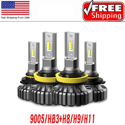 AUXITO LED Headlight Bulbs Combo Kit 9005 High Low H11 Beam Super Bright White - Image 1 of 4