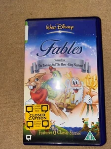 Disney Fables Volume 4 VHS The Tortoise & The Hare/ King Neptune 6 stories Rare - Picture 1 of 5