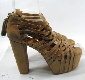 NEW Matiko Brown 5"High Block Heel 2"Platform  Shoes WOMEN Size 8.5 - Picture 1 of 6