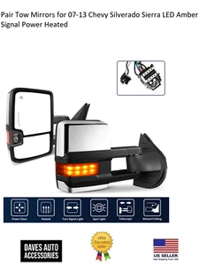Sideview Tow Mirror Power Heated Assembly Fits 2007-13 Chevy Silverado Sierra - Bild 1 von 6