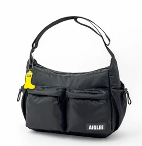 AIGLE TOWN Outdoor Shoulder Bag Book w/charm Black Japan 2025 New - Picture 1 of 9