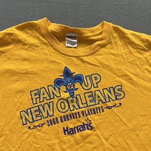 Vintage New Orleans Hornets Shirt Herren XL gelb Fan Up 2009 Playoffs NBA selten - Bild 1 von 8