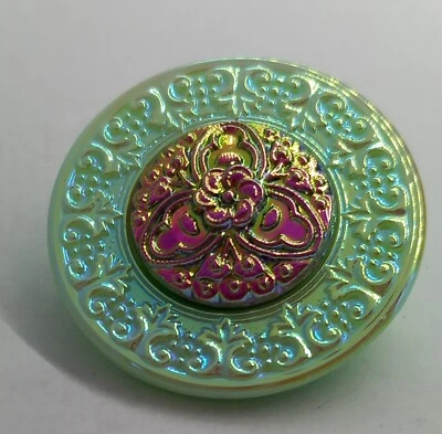 MAGNIFIQUE GRAND  BOUTON  ANCIEN EN PATE DE  VERRE   DIAMETRE 3,4 CM - Photo 1/4