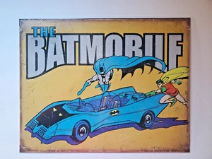 Batman and Robin/Batmobile 16 x 12.5 D.C Comics Metal Wall Art. (New Sealed) - Picture 1 of 1
