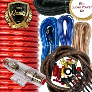 Car Audio  4Gauge Cable Kit Amp Amplifier Install RCA Subwoofer Sub Wiring 3500W - Picture 1 of 9