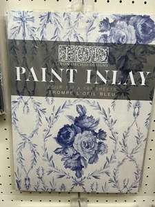 Tromp L’oeil azul con incrustación de pintura de diseño de orquídea de hierro - Imagen 1 de 2
