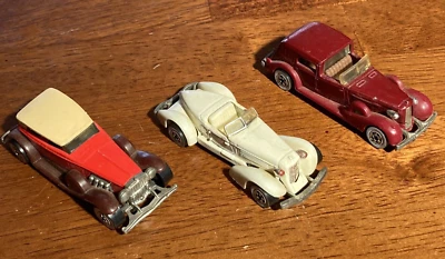 Hot Wheels Lote de 3 Paredes Blancas Vintage AUBURN 852 31 Doozie 36 Caddie Foto 1 de 4