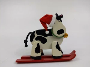 Avon Holly lustige Kuh auf Skiern Vintage Skifahren Weihnachtsschmuck (Vintage) 3"x1" - Bild 1 von 8