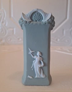 Hat Pin Vase Jasperware Pale Green & White Antique Germany 11879 Excellent Cond! - Picture 1 of 10