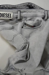 JEANS DIESEL SLEENKER-X 0090F para hombre talla W33 L32 elásticos ajustados negros grises - Imagen 1 de 23