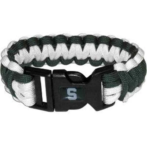 NCAA Michigan State Survival Bracelet Paracord 9" Outdoor Survivor New Spartans Cover