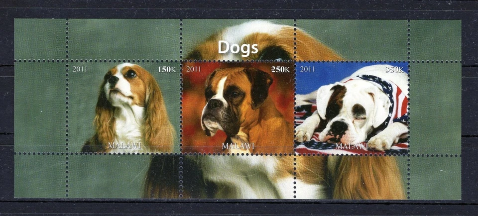 MALAWI 2011 DOGS CHIENS PETS DOMESTICATED ANIMALS FAUNA BLOC STAMPS PERF MNH - Image 1 of 1