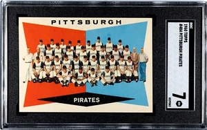 1960 TOPPS Baseball #484 PITTSBURGH PIRATES TEAM SGC 7 NRMT - Picture 1 of 2