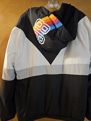 Chaqueta con Capucha M Victoria Secret Cremallera Manga Larga Juniors Color Block Negro Blanco Foto 1 de 4