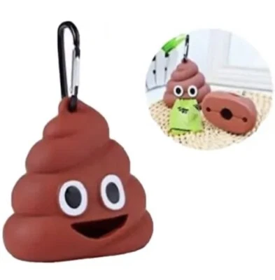 10 Bags/10 Rolls Pet Maven Silicon Poop Emoji Bag Dispenser & Carabiner Clip - Image 1 of 4