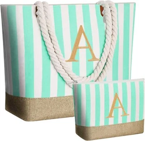 Eine anfängliche monogrammierte Strand- und Make-up-Tragetasche - Bild 1 von 8