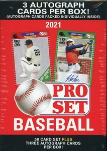 MLB 2021 Pro Set Baseball Trading Card BLASTER Box - 50 Karten PLUS 3 Autogramme - Bild 1 von 1
