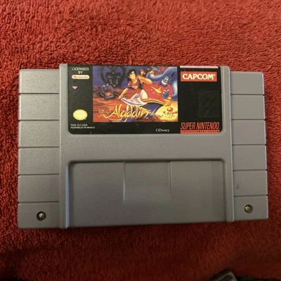 Vintage Disney's Aladdin Super Nintendo SNES Game Cartridge CAPCOM SNS-RJ-USA - Image 1 of 2