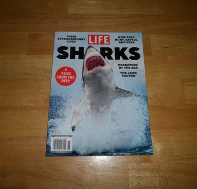 Life Magazine Sharks Predators Of The Sea 2025 *NEW* How They Hunt Battle Feed 2 Foto 1 de 3