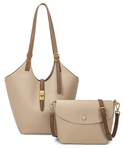 2 Pcs Slouchy Bucket Bag Women Trendy PU Leather Hobo Bags Underarm Shoulder ... - Picture 1 of 7