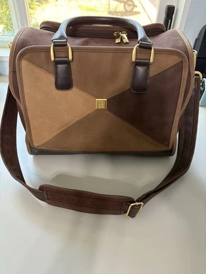 Bolso de Viaje Diane Furstenberg DVFWeekender Lona Cuero Marrón Gamuza DEFECTOS LEER  Foto 1 de 4