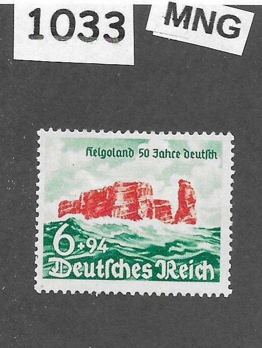 Sello MNG Heligoland acantilados 1940 Scott B176 Tercer Reich era Alemania #1033 Foto 1 de 1