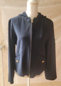 Giacca Lauren Ralph blu militare lana ottone bottoni cappotto pea con cappuccio med zip usata in ottime condizioni - Foto 1 di 6