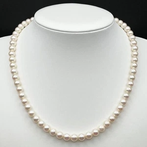 Collar de perlas TASAKI Akoya plata blanco 7,0 mm de Japón - Imagen 1 de 24